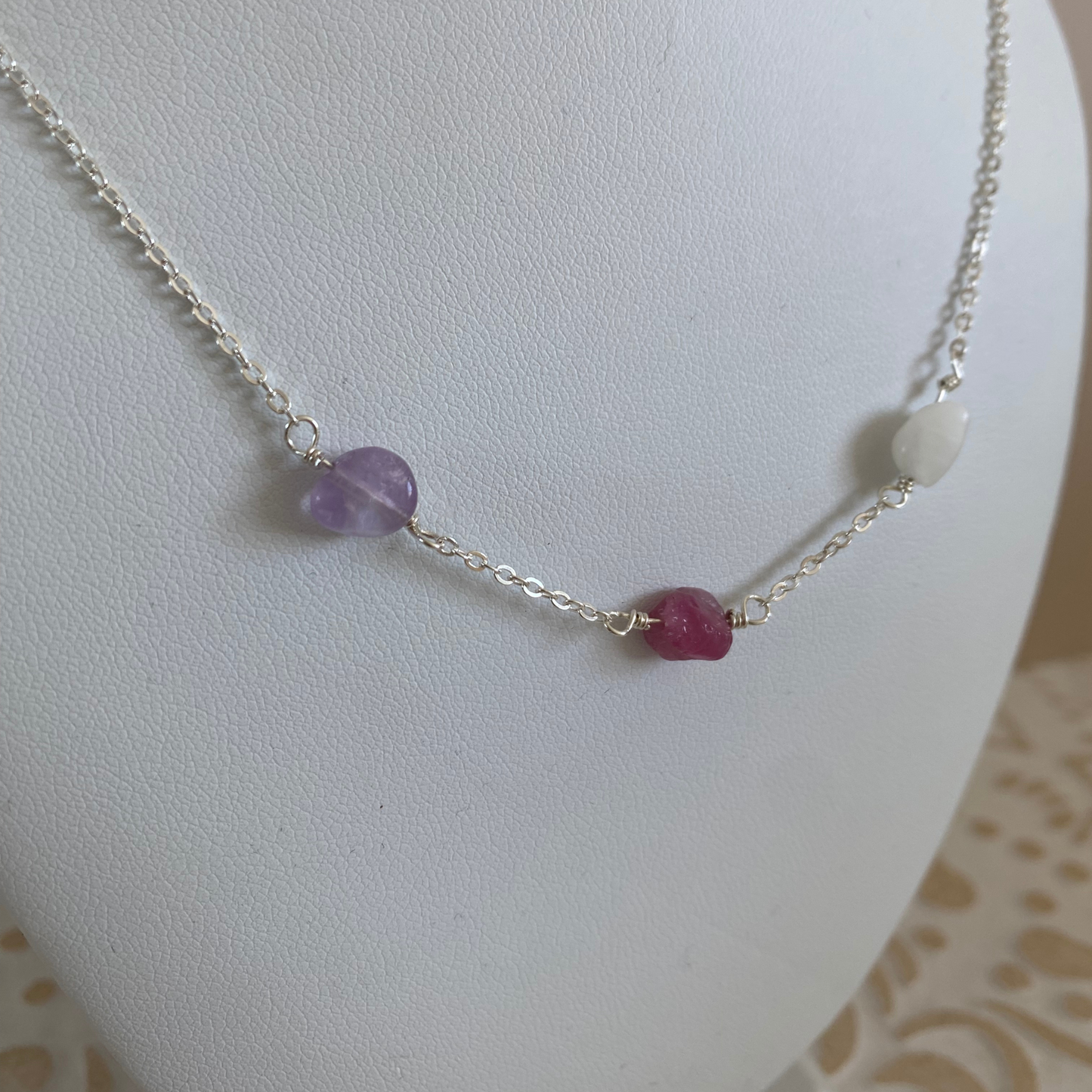 La Familia Gem Necklace Sterling Silver