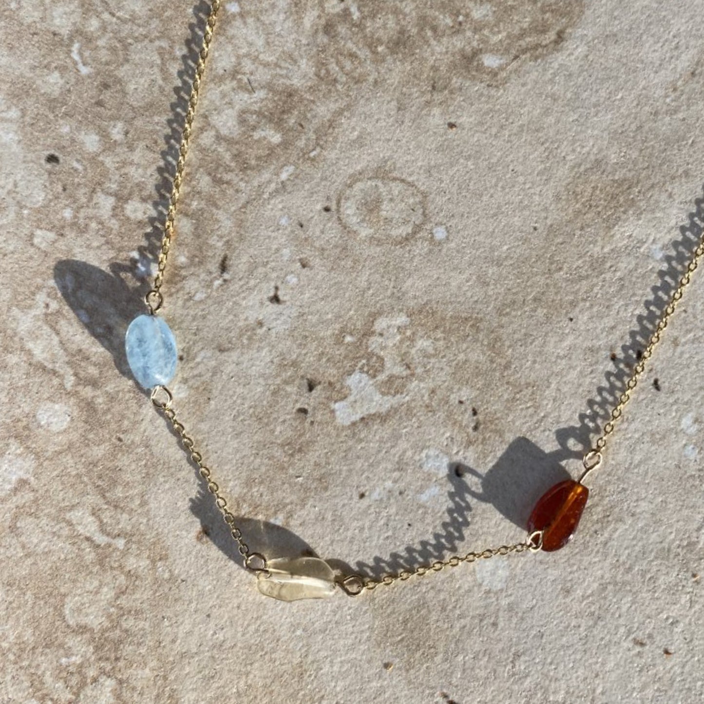 La Familia Gem Necklace Gold Filled