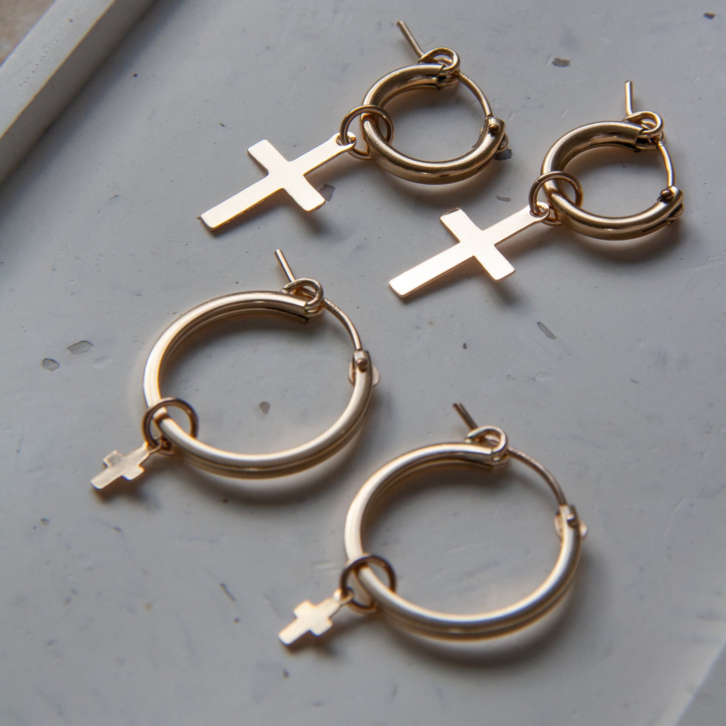 Golden Cross Earrings