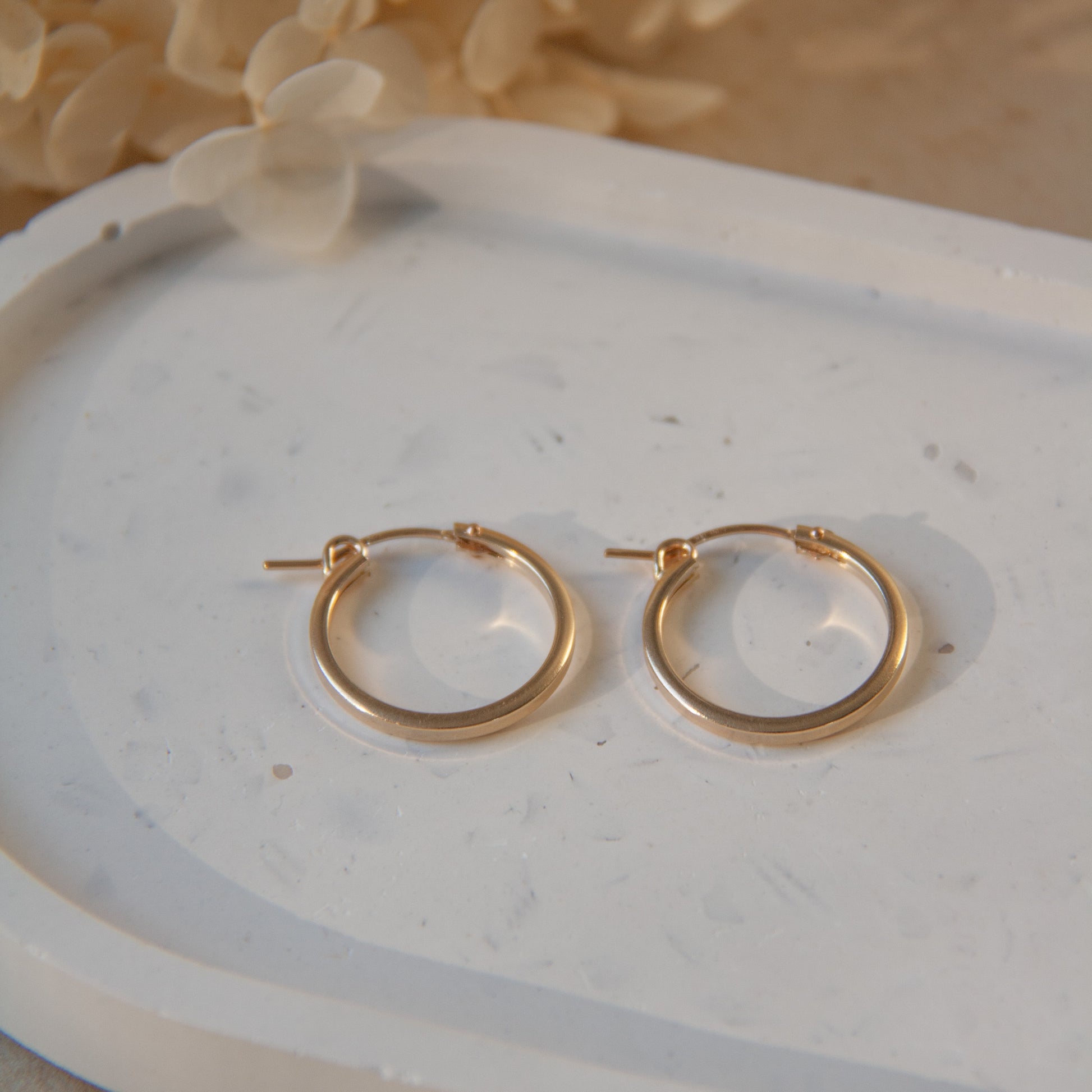 Gold filled tube classic hoops