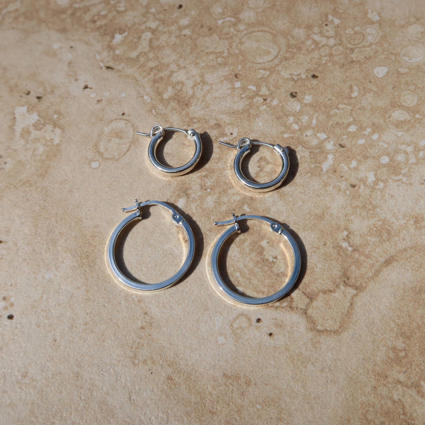 Sterling Silver hoops comprison